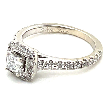 1/2ctw Diamond Engagement Princess 14K White Gold Ring 3.3g Size 4.75