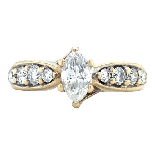 1.25ctw Diamond 18k Yellow Gold Size 4.75 Ring 4.6g