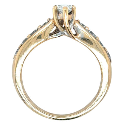 1.25ctw Diamond 18k Yellow Gold Size 4.75 Ring 4.6g