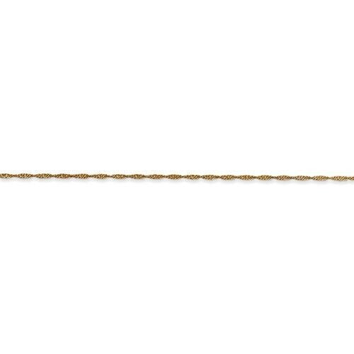 14k Yellow Gold Singapore Chain Necklace 18" Length