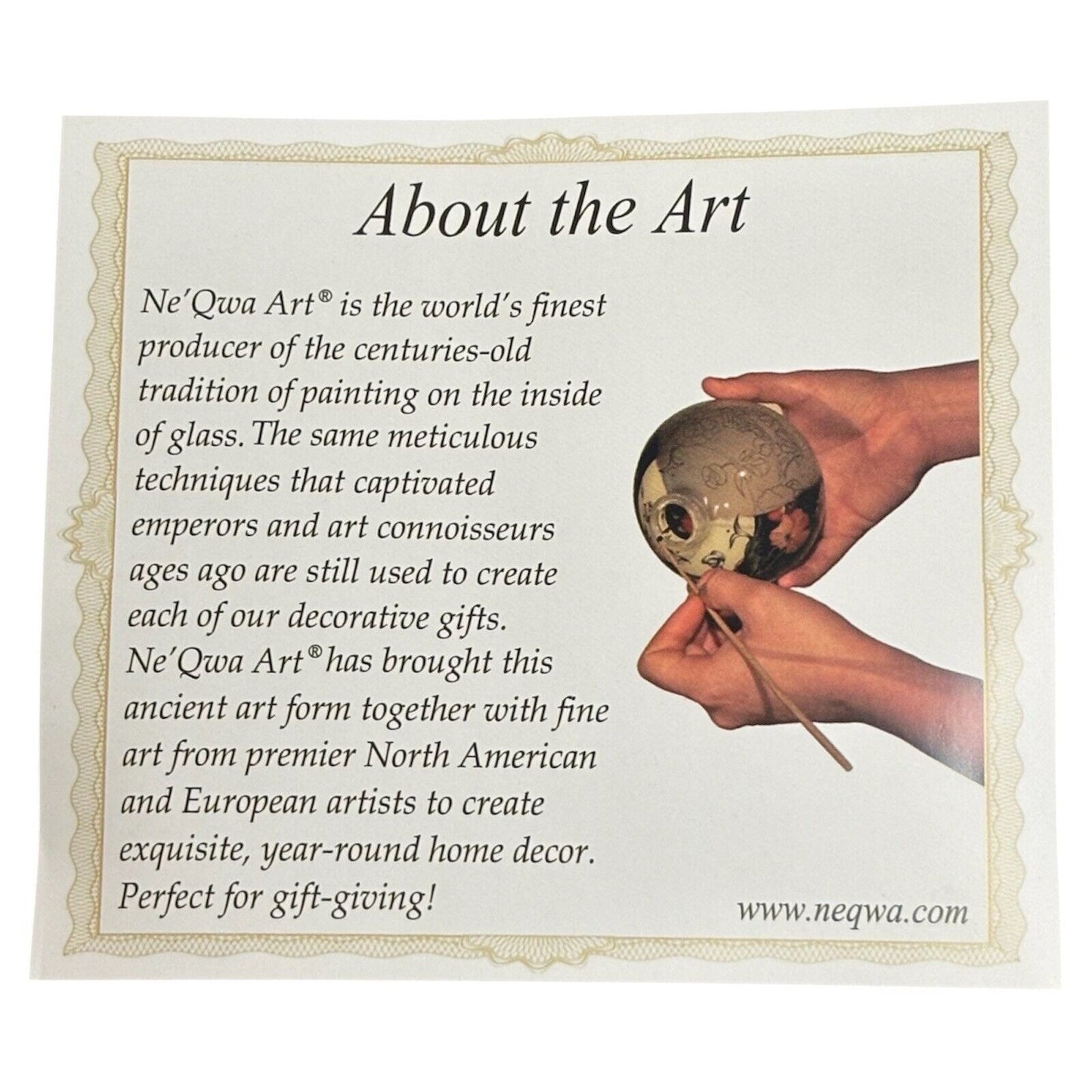 Neqwa Art Faith Comes From What is Heard Hand-painted Glass Ornament