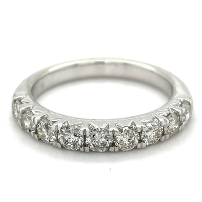 10K White Gold 7/8 Diamond Band Ring 3.4g Size 6.75