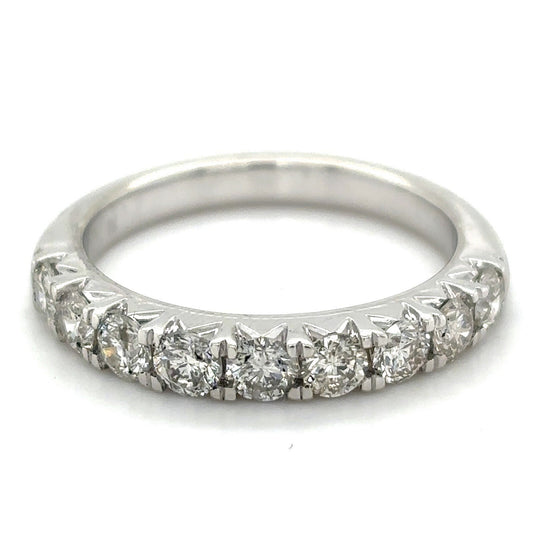 10K White Gold 7/8 Diamond Band Ring 3.4g Size 6.75