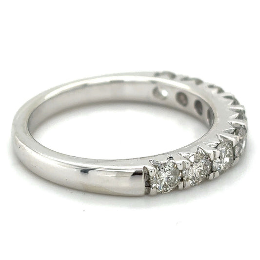 10K White Gold 7/8 Diamond Band Ring 3.4g Size 6.75