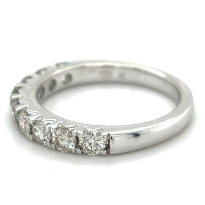 10K White Gold 7/8 Diamond Band Ring 3.4g Size 6.75