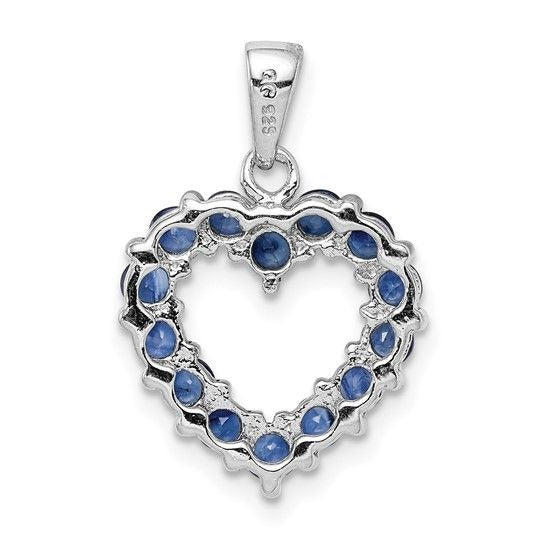 Sterling Silver Sapphire Heart Pendant