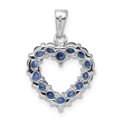 Sterling Silver Sapphire Heart Pendant