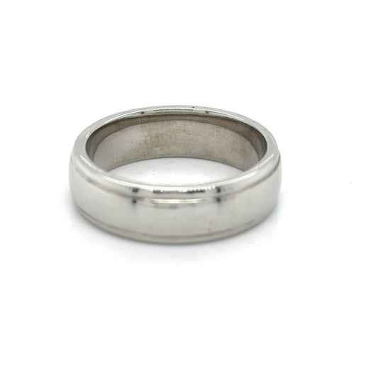 6.2mm Wedding Band Ring  14K White Gold 8.7g Size 8.25
