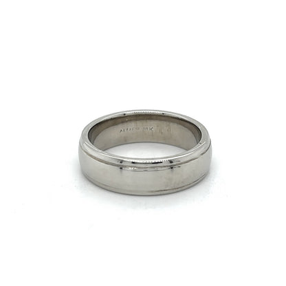 6.2mm Wedding Band Ring  14K White Gold 8.7g Size 8.25