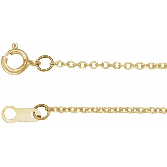 14K Yellow Gold-Filled 1 mm Cable 18" Chain