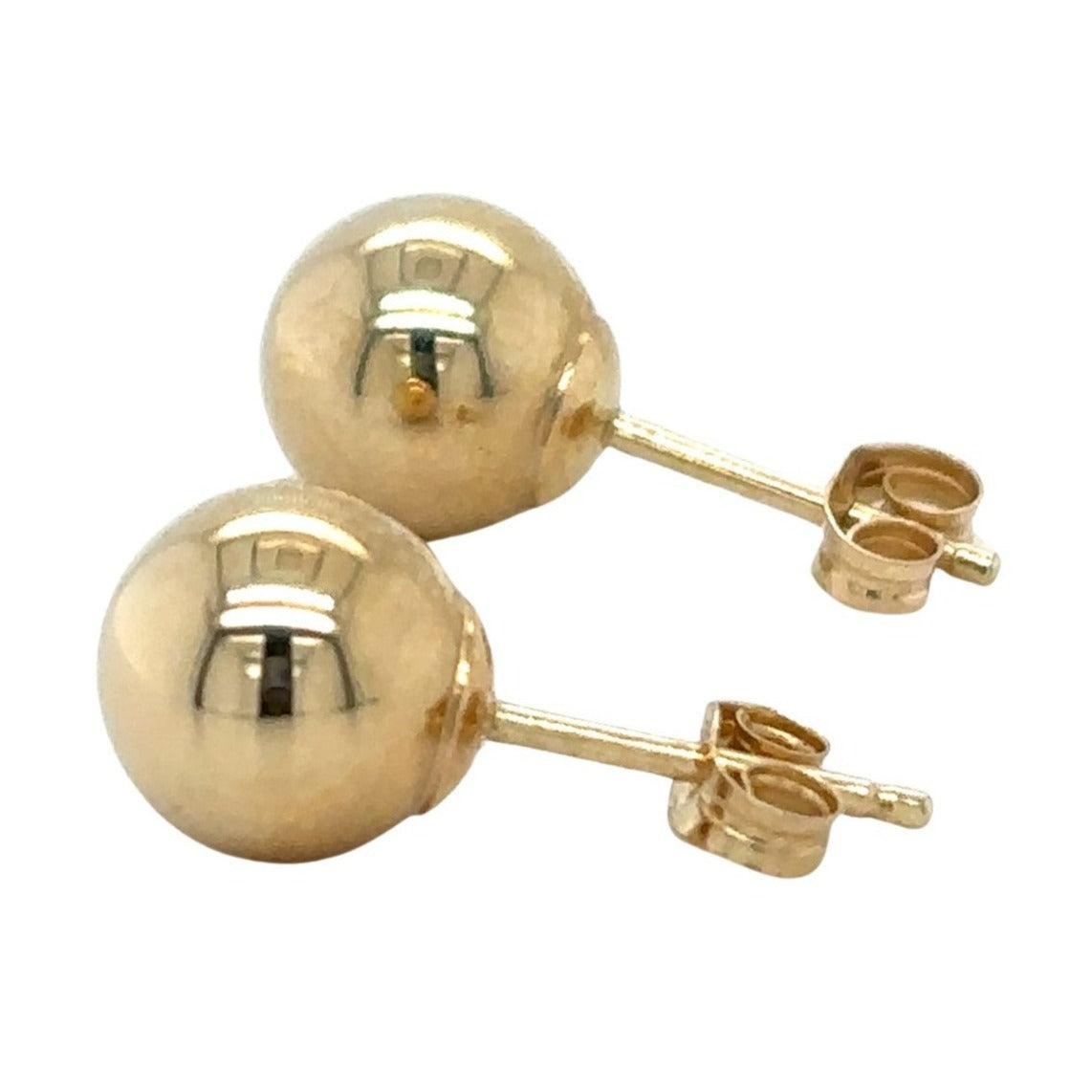 14K Yellow Gold Ball Stud Earrings .5g