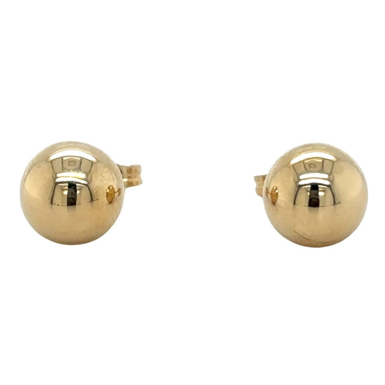 14K Yellow Gold Ball Stud Earrings .5g
