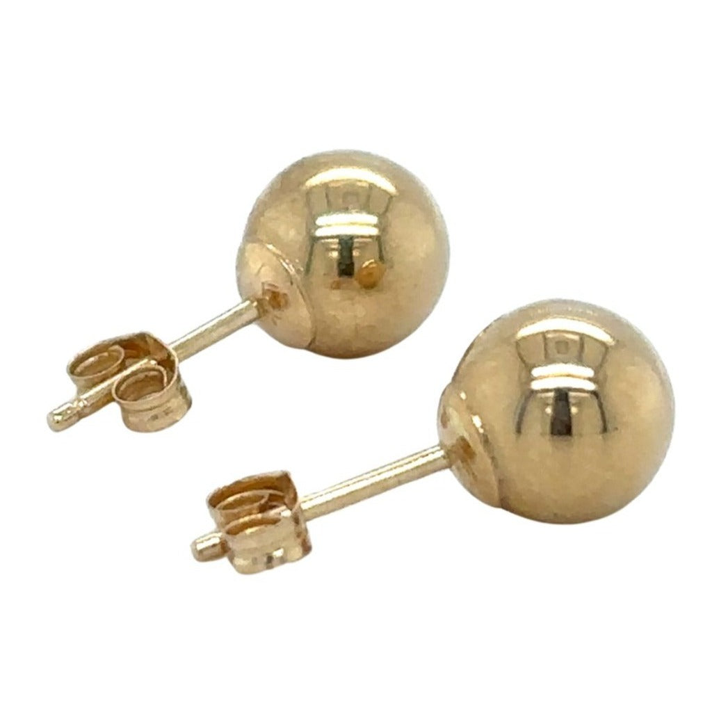 14K Yellow Gold Ball Stud Earrings .5g