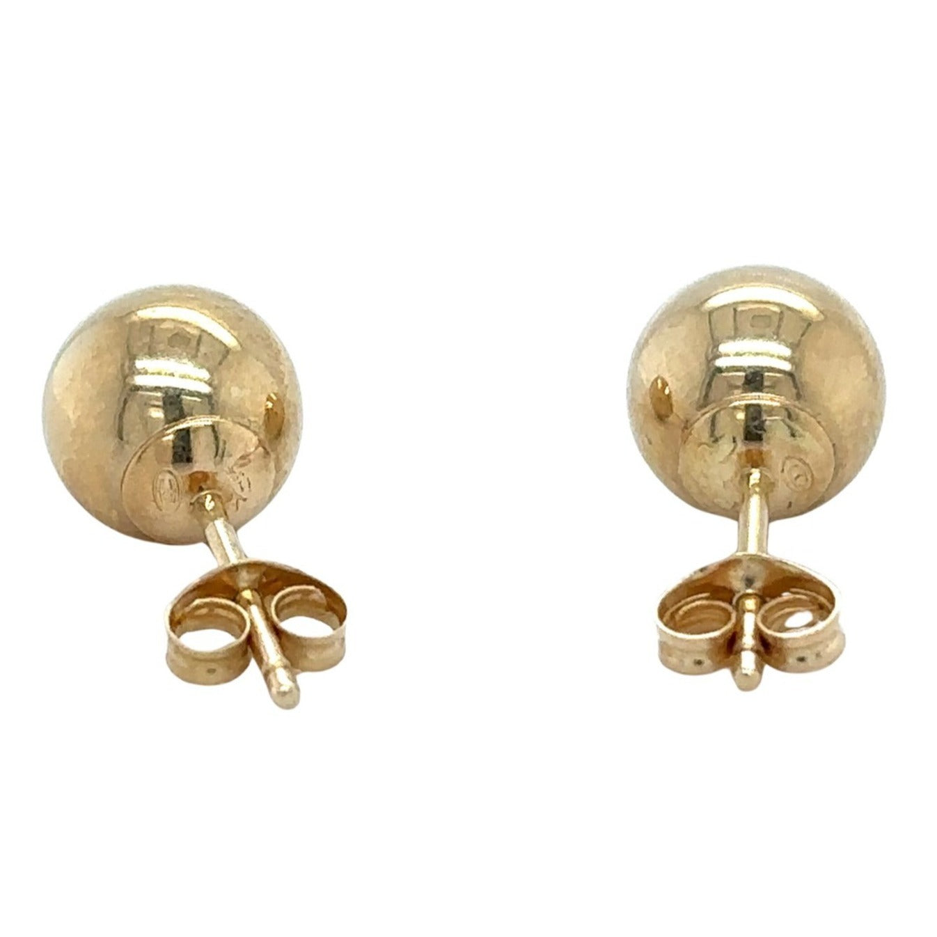 14K Yellow Gold Ball Stud Earrings .5g