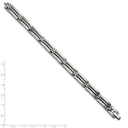 Chisel Stainless Steel Brushed and Polished 8.75 inch Link Bracelet