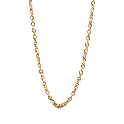 14K Yellow Gold 18" Inch 1mm Cable Chain Necklace 2g