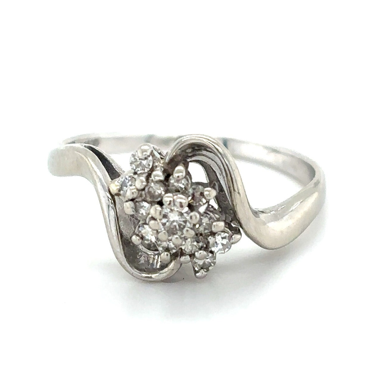 1/5ct Diamond 14K White Gold Ring 3.0g Size 7.25