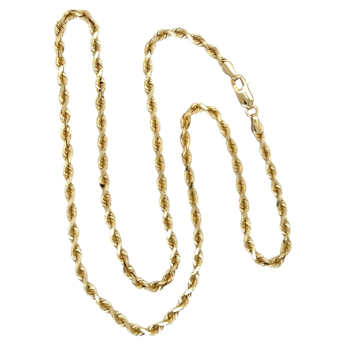 3mm 14k Yellow Gold 20 inch Rope Chain 12.7g