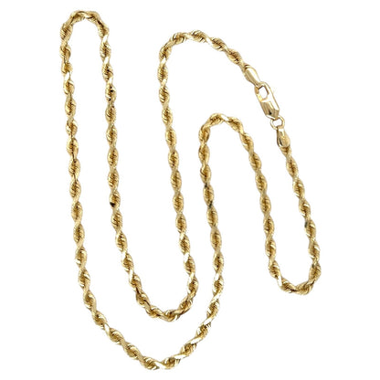 3mm 14k Yellow Gold 20 inch Rope Chain 12.7g
