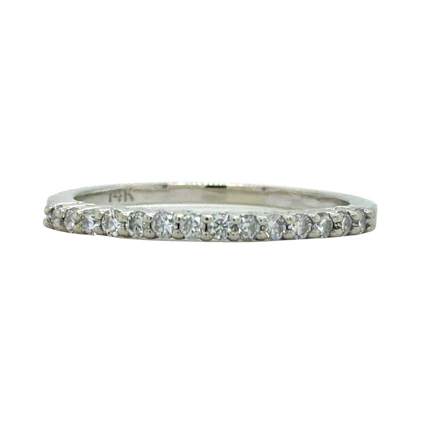 1/7ctw Diamond 14k White Gold Band Ring 2g Size 7.75