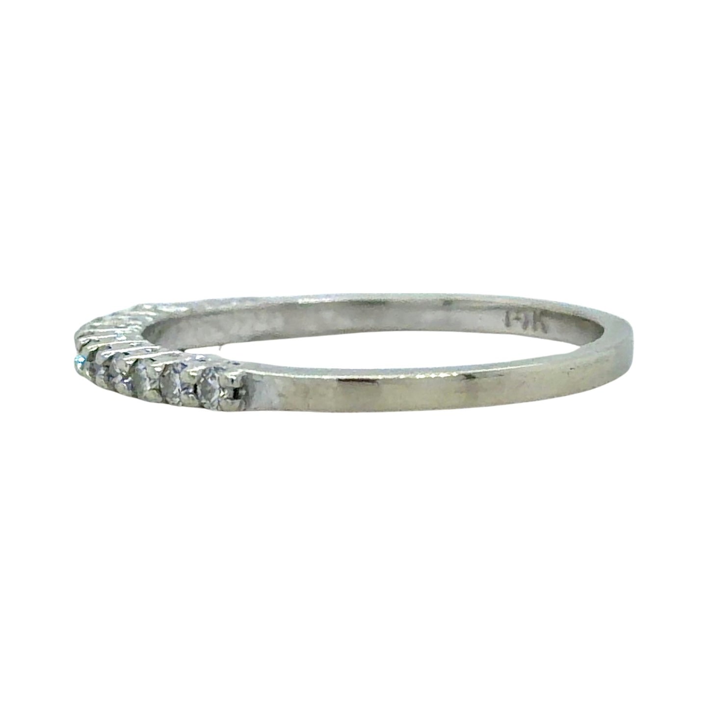 1/7ctw Diamond 14k White Gold Band Ring 2g Size 7.75