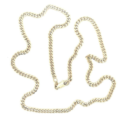 Flat 3.3mm Curb 18 inch long Chain Necklace REAL Solid 14 k Yellow Gold 12.4 g
