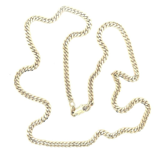 Flat 3.3mm Curb 18 inch long Chain Necklace REAL Solid 14 k Yellow Gold 12.4 g