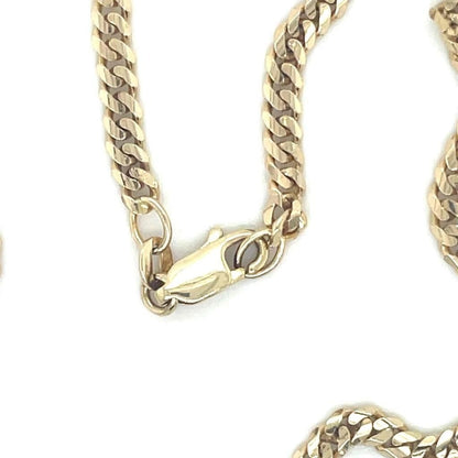 Flat 3.3mm Curb 18 inch long Chain Necklace REAL Solid 14 k Yellow Gold 12.4 g