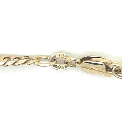 Flat 3.3mm Curb 18 inch long Chain Necklace REAL Solid 14 k Yellow Gold 12.4 g
