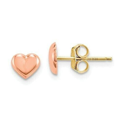 14k Madi K Rose Gold Heart Post Earrings