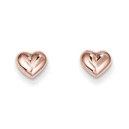14k Madi K Rose Gold Heart Post Earrings