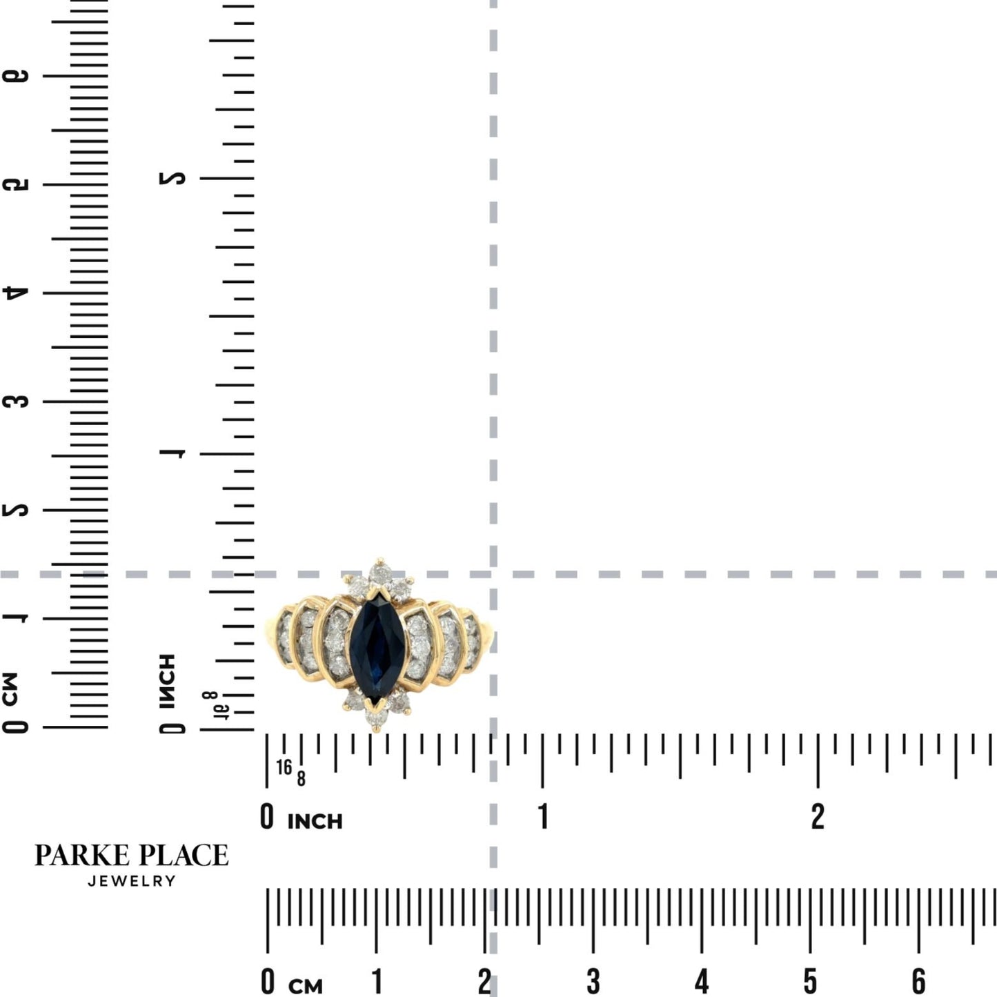 Sapphire & 3/4ct Diamond 14k Yellow Gold Ring 4.1g Size 7