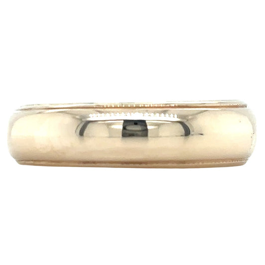 4.5mm 10K Yellow Gold Wedding Band With Edge Detail 3.4g Size 5.25