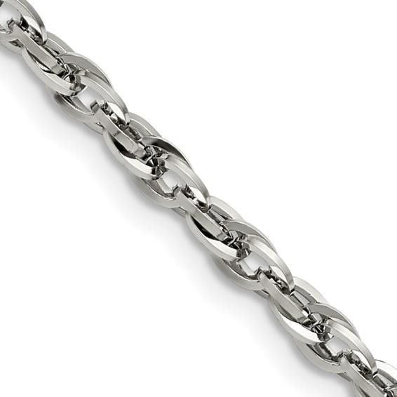 Chisel Stainless Steel 4.2mm 20" Fancy Twisted Link Chain Necklace
