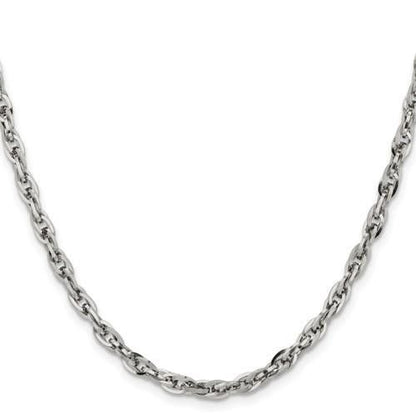 Chisel Stainless Steel 4.2mm 20" Fancy Twisted Link Chain Necklace