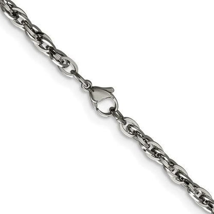 Chisel Stainless Steel 4.2mm 20" Fancy Twisted Link Chain Necklace