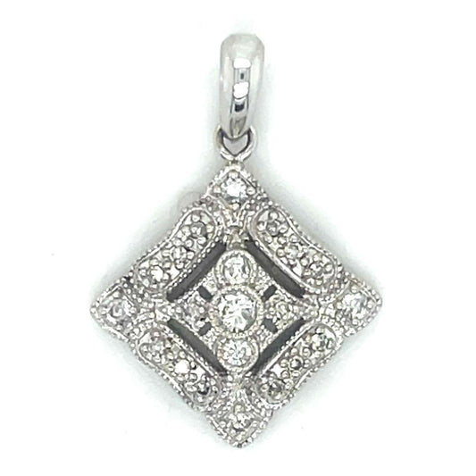 1/4ctw Diamond Pendant REAL Solid 14k White Gold 2.3g