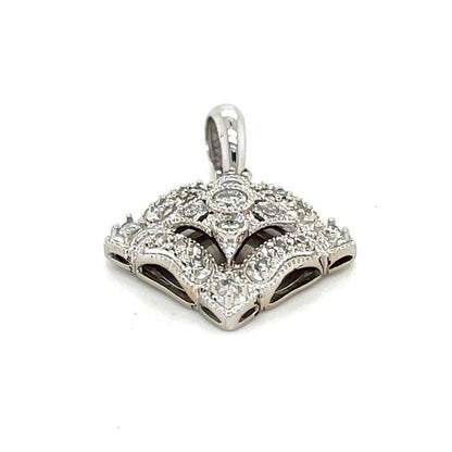 1/4ctw Diamond Pendant REAL Solid 14k White Gold 2.3g