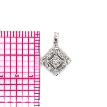 1/4ctw Diamond Pendant REAL Solid 14k White Gold 2.3g