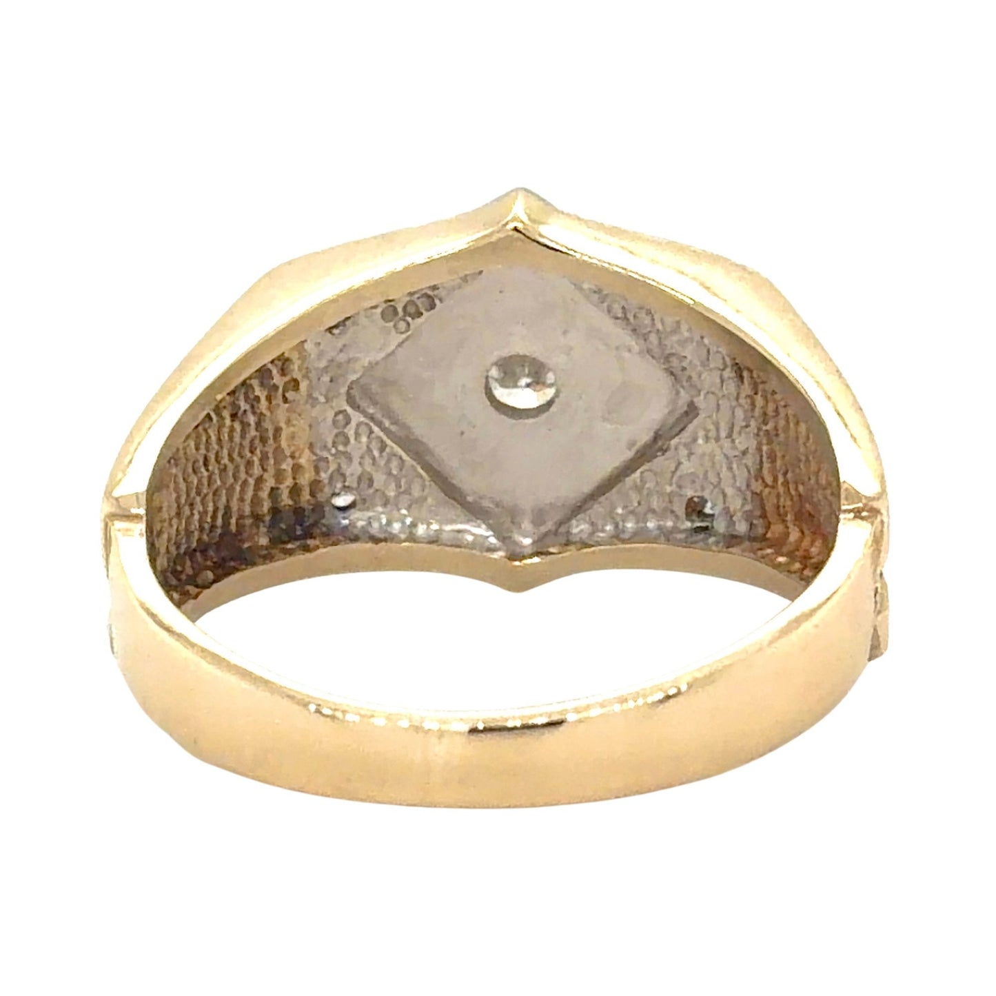 Vintage 1/5ctw Diamond 14k Yellow & White Gold Ring 8g Size 10