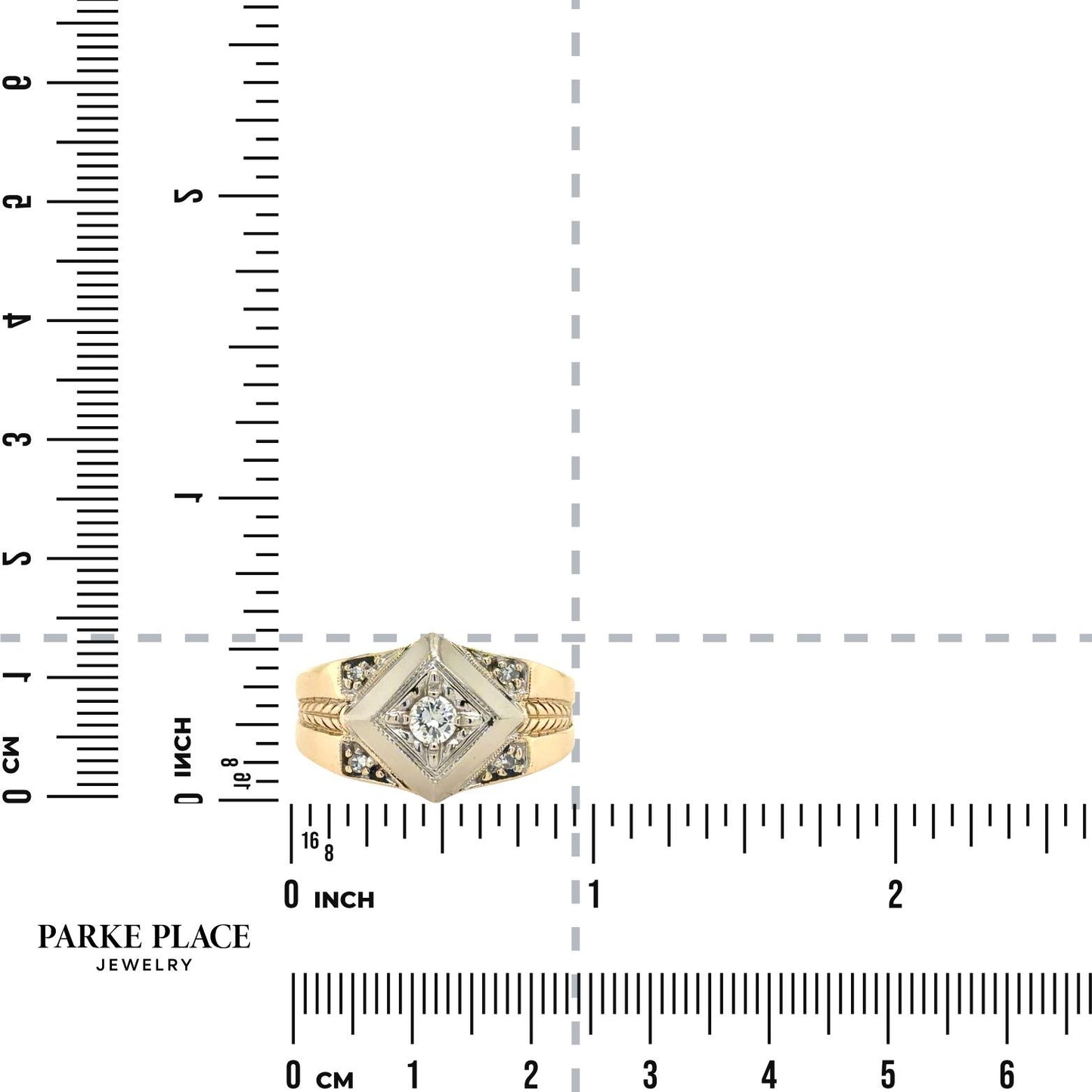 Vintage 1/5ctw Diamond 14k Yellow & White Gold Ring 8g Size 10
