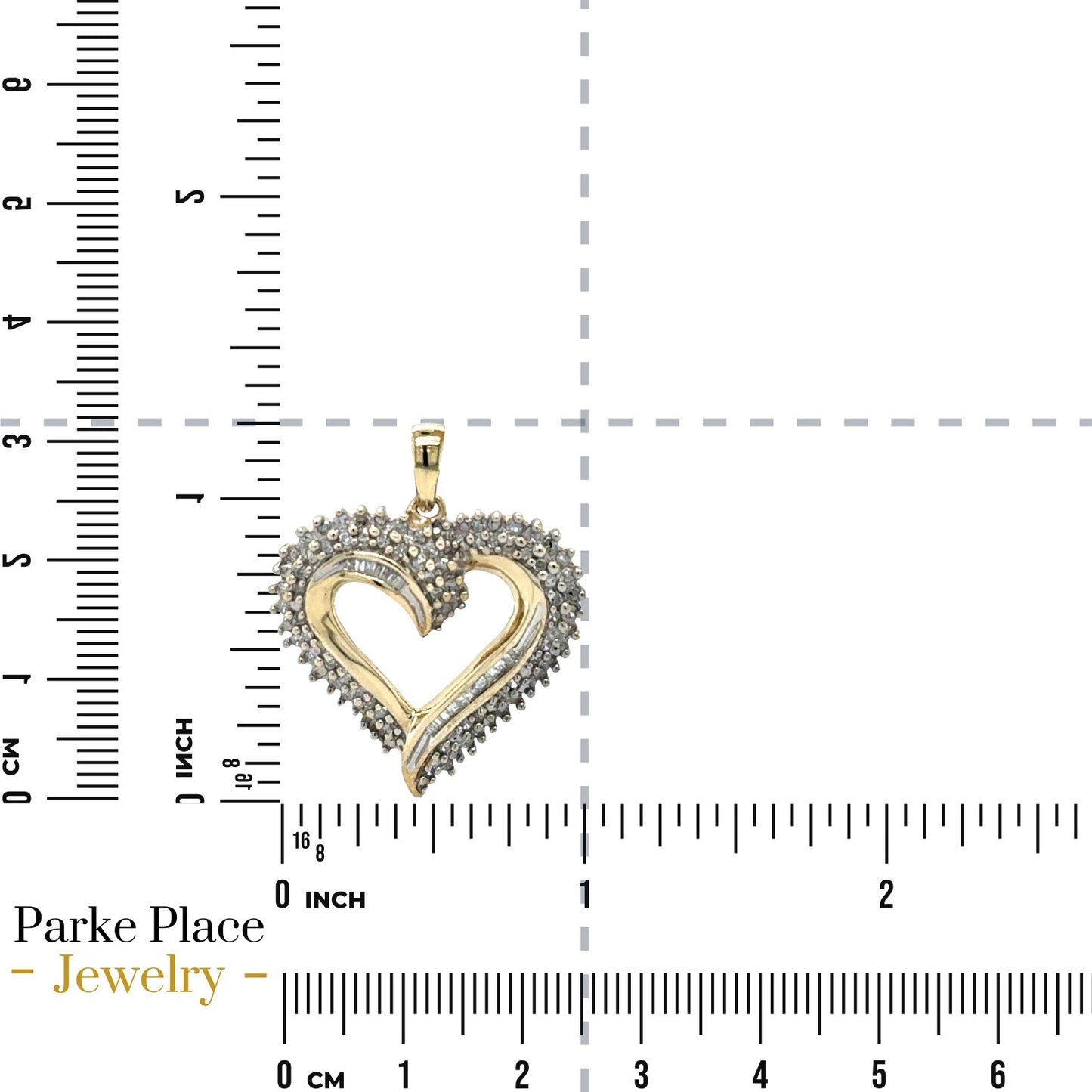 1/2ctw Diamond 10k Yellow Gold Heart Pendant 4.5g