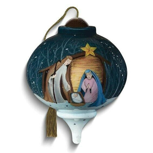 Ne'Qwa Art O Come Let Us Adore Him by Kitt Wichmann Hand painted Ornament