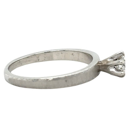 14k White Gold 1/6ctw Diamond Solitaire Size 5 Ring 2.0g (SI1-2,G-I)