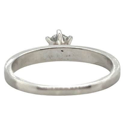 14k White Gold 1/6ctw Diamond Solitaire Size 5 Ring 2.0g (SI1-2,G-I)