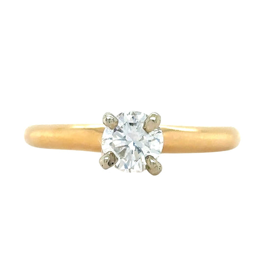 0.39ct Diamond Solitaire 14k Yellow Gold Engagement Ring 1.9g Size 4.75