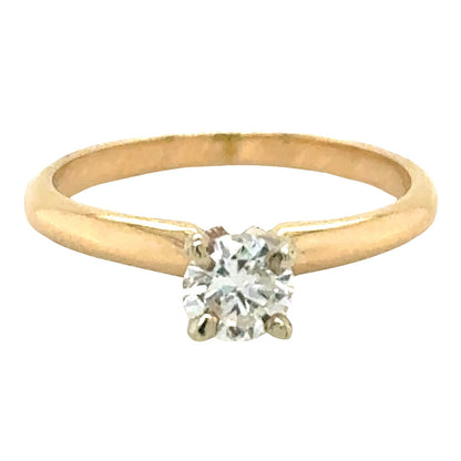 0.39ct Diamond Solitaire 14k Yellow Gold Engagement Ring 1.9g Size 4.75