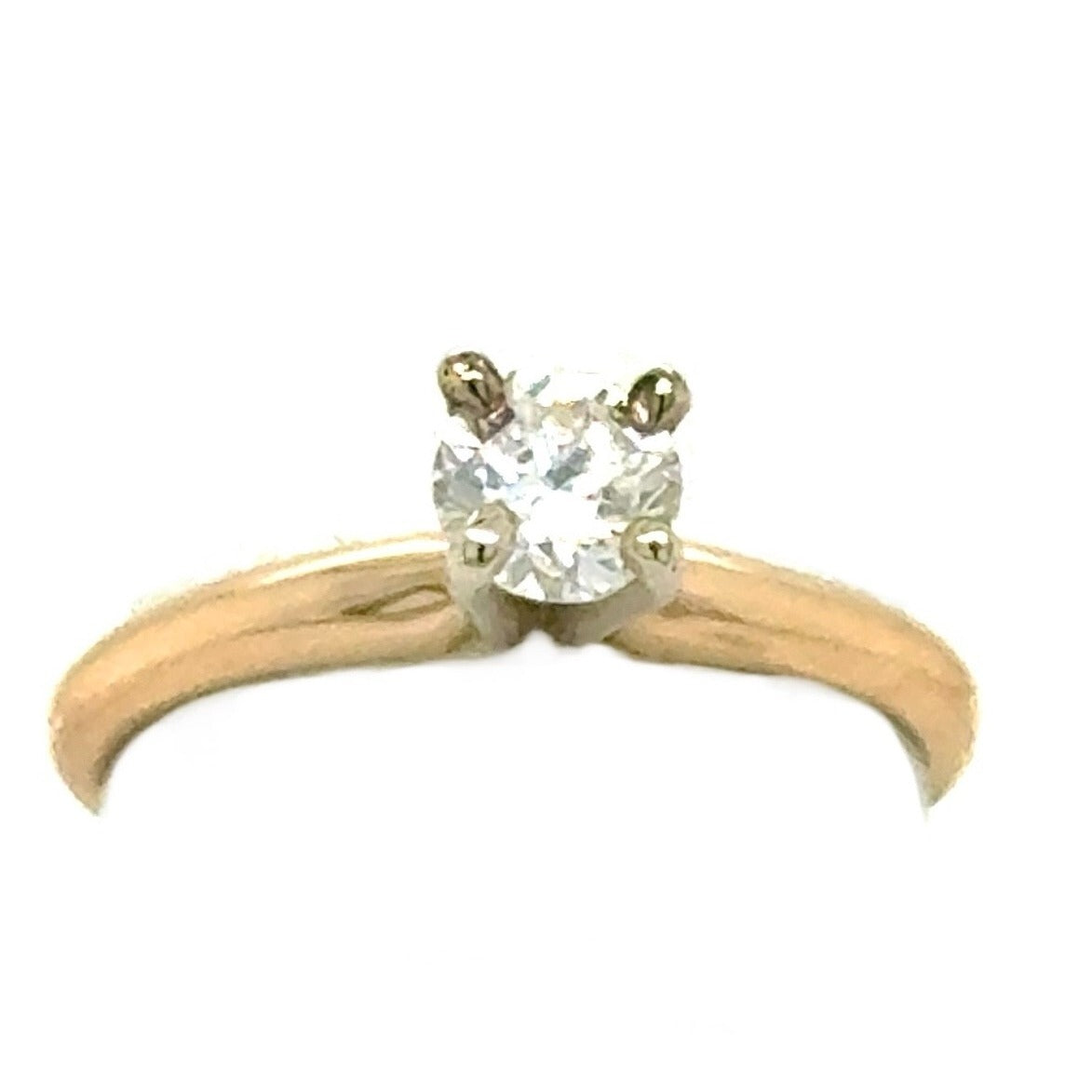 0.39ct Diamond Solitaire 14k Yellow Gold Engagement Ring 1.9g Size 4.75