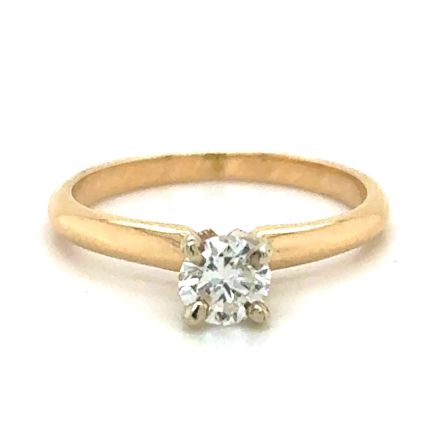 0.39ct Diamond Solitaire 14k Yellow Gold Engagement Ring 1.9g Size 4.75