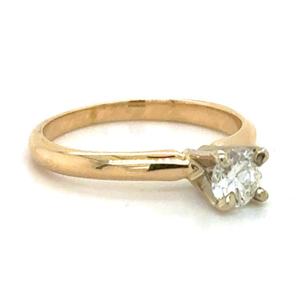 0.39ct Diamond Solitaire 14k Yellow Gold Engagement Ring 1.9g Size 4.75